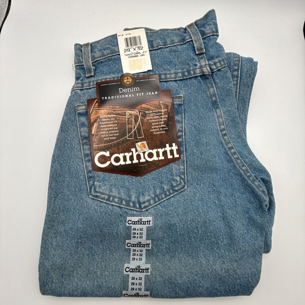 Carhartt Traditional Fit Jean Mens 29x32 Denim B18 STW Light Wash NOS NWT‎